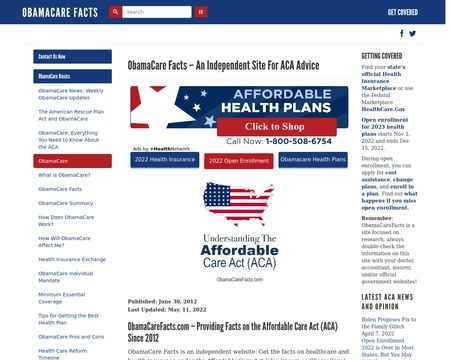 website thubmnail of ObamacareFacts