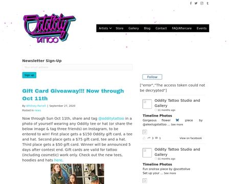 website thubmnail of Oddity Tattoo