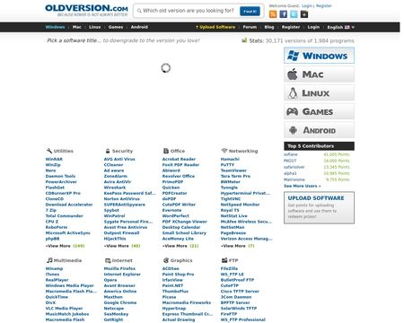 website thubmnail of Oldversion.com