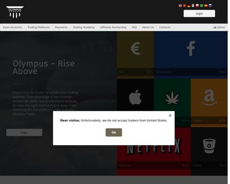 website thubmnail of OlympusMarkets