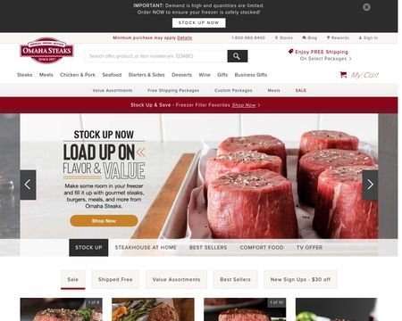website thubmnail of Omaha Steaks