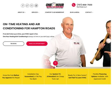 website thubmnail of Onehourcomfort
