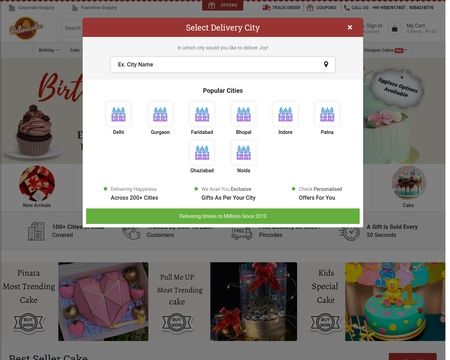 website thubmnail of Online Cake
