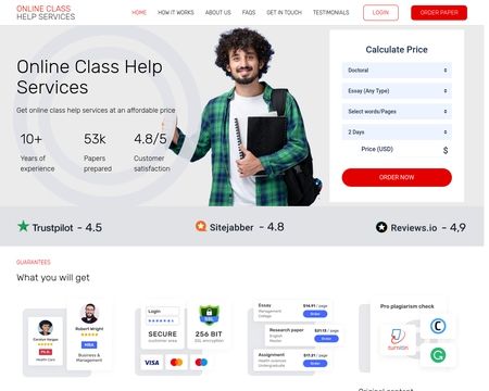 website thubmnail of Onlineclasshelpservices