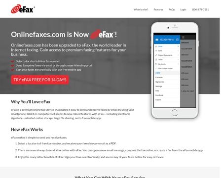 website thubmnail of Online Faxes