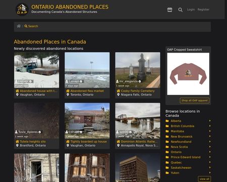 website thubmnail of Ontario Abandoned Places