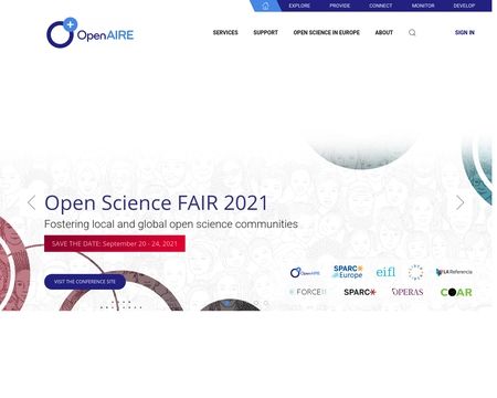 website thubmnail of Openaire.eu