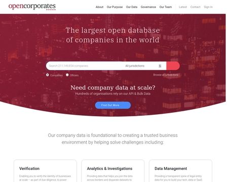 website thubmnail of Opencorporates