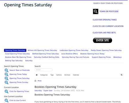 website thubmnail of Openingtimessaturday.co.uk