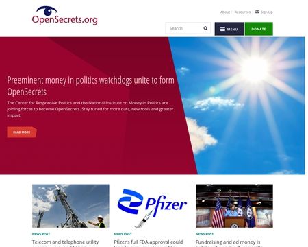 website thubmnail of Opensecrets.org