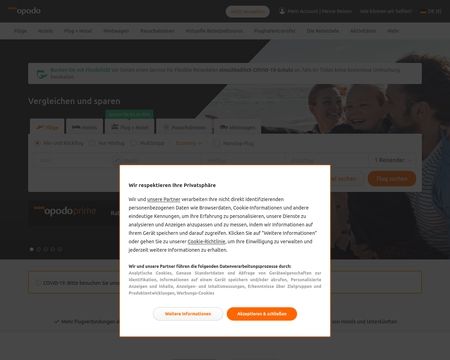 website thubmnail of Opodo.de