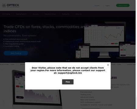 website thubmnail of Opteck.biz