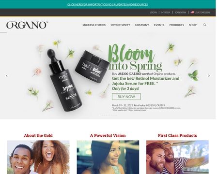 website thubmnail of Organo Gold