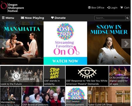 website thubmnail of Oregon Shakespeare Festival