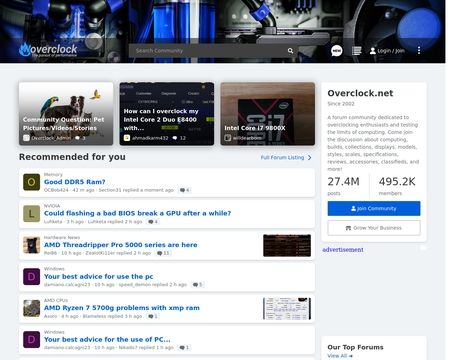 website thubmnail of Overclock.net
