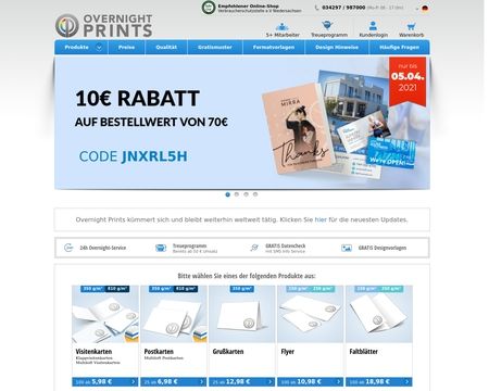 website thubmnail of Overnight Prints DE