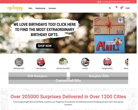 website thubmnail of Oye Happy