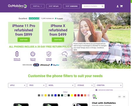 website thubmnail of OZ Mobiles