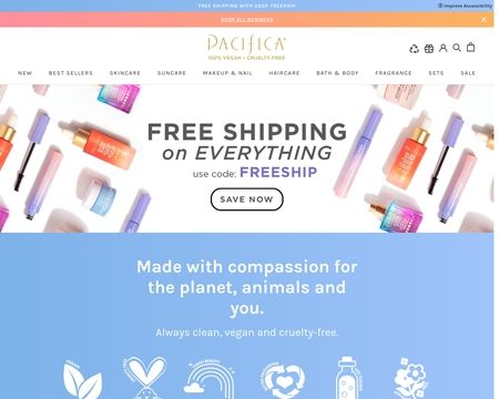 website thubmnail of Pacifica Beauty