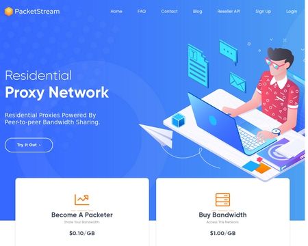 website thubmnail of Packetstream.io