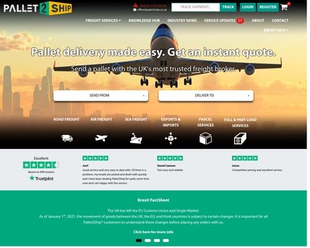 website thubmnail of Pallet2ship UK