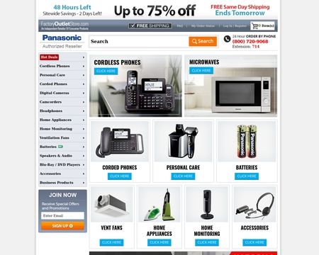 website thubmnail of Panasonic Factory Outlet Store