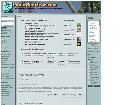 website thubmnail of PanicSurvivor.com