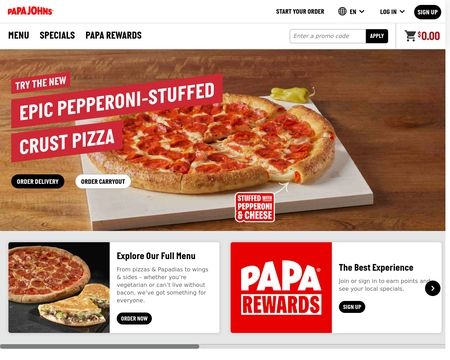 website thubmnail of Papa John's