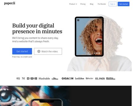 website thubmnail of Paper.li