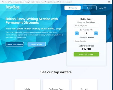 website thubmnail of PaperCheap