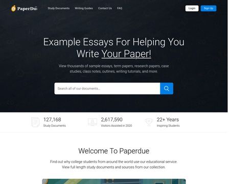 website thubmnail of Paperdue.com
