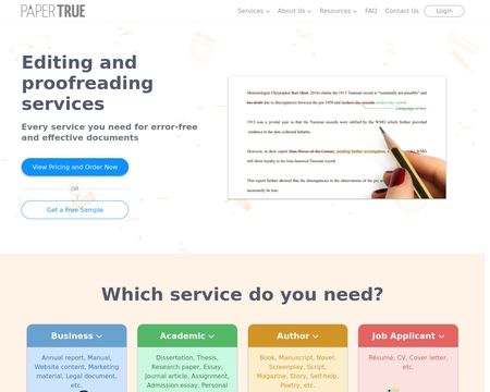 website thubmnail of PaperTrue