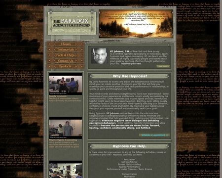 website thubmnail of ParadoxHypnosis