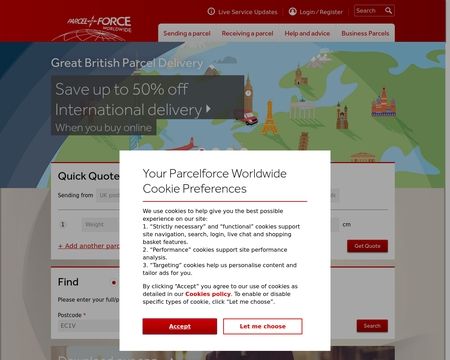 website thubmnail of ParcelForce
