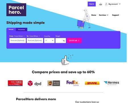 website thubmnail of ParcelHero