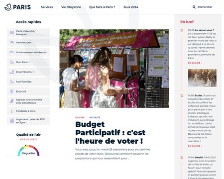website thubmnail of Paris.fr