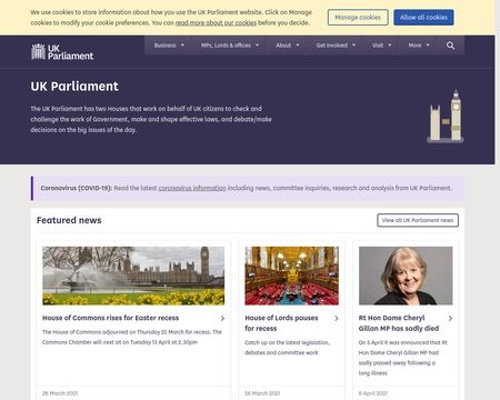 website thubmnail of Parliament.uk