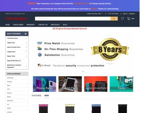 website thubmnail of Parts4Repair