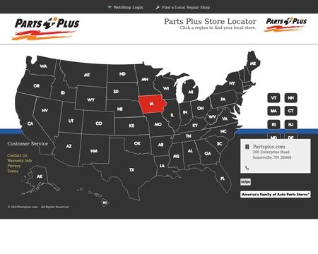 website thubmnail of Parts Plus