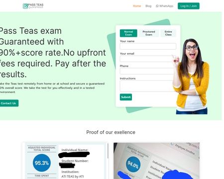 website thubmnail of Passteasguaranteed