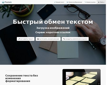 website thubmnail of Pastein.ru