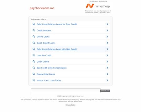 website thubmnail of Paycheckloans.me