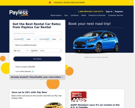 website thubmnail of Payless Rent-A-Car
