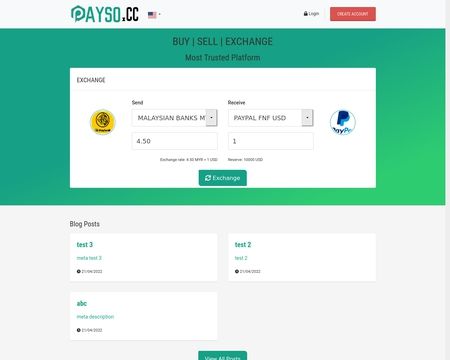 website thubmnail of Payso.cc