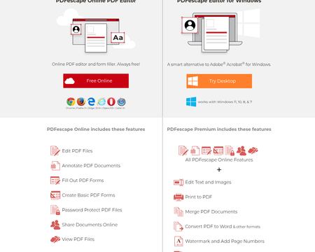 website thubmnail of PDFescape