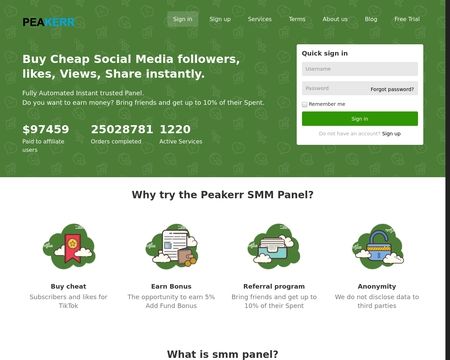 website thubmnail of Peakerr