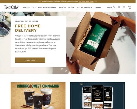website thubmnail of Peet's Coffee