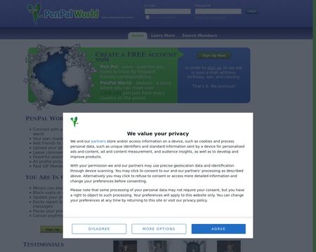 website thubmnail of PenPalWorld