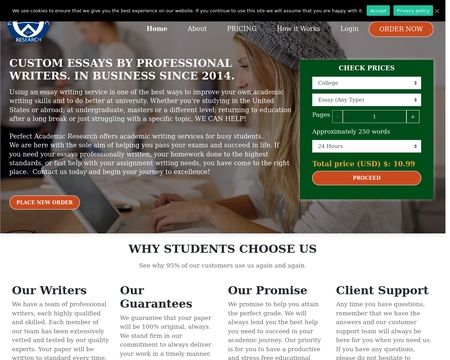website thubmnail of Perfectacademicresearch