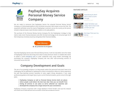 website thubmnail of Personal Money Service